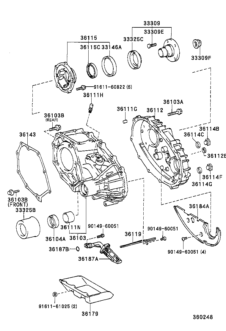  DYNA 150 TOYOACE G15 |  TRANSFER CASE EXTENSION HOUSING