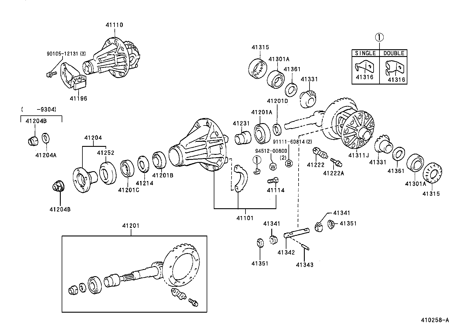  ESTIMA EMINA LUCIDA |  REAR AXLE HOUSING DIFFERENTIAL