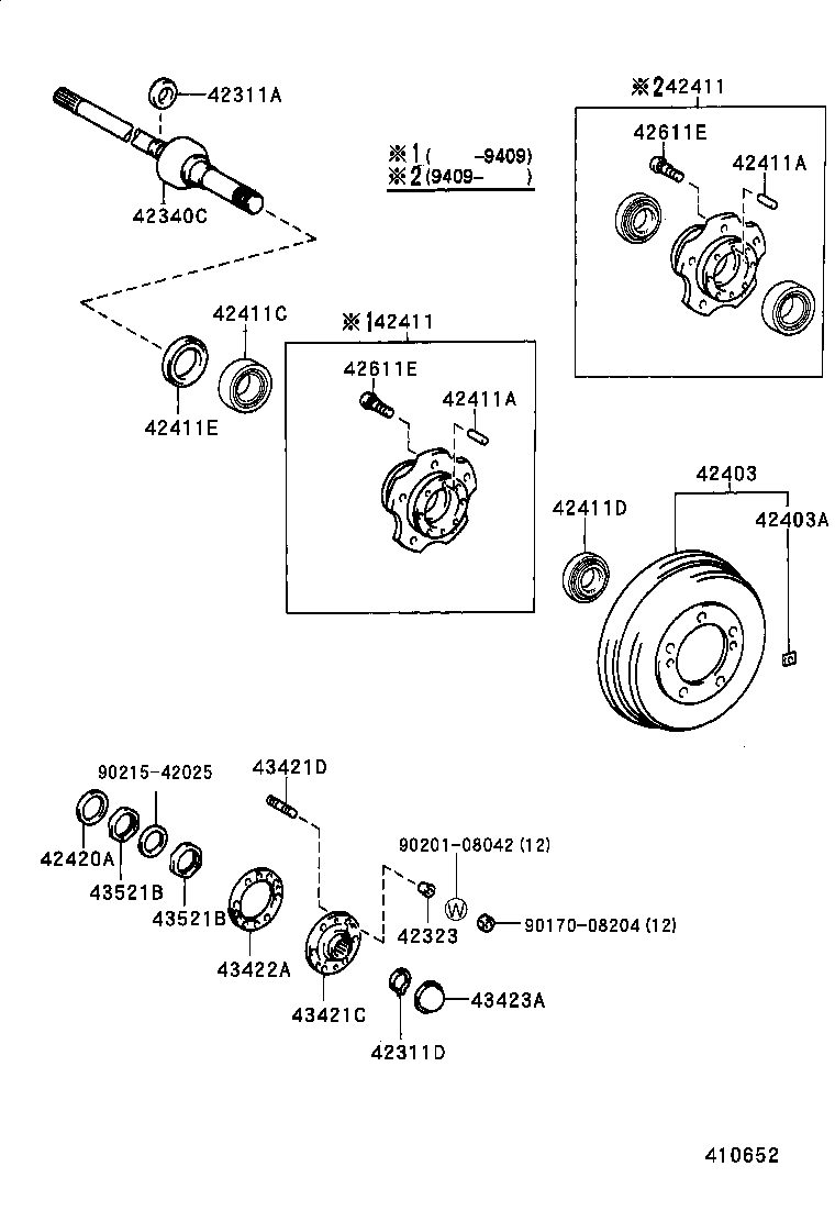  LITE TOWNACE TRUCK |  REAR AXLE SHAFT HUB