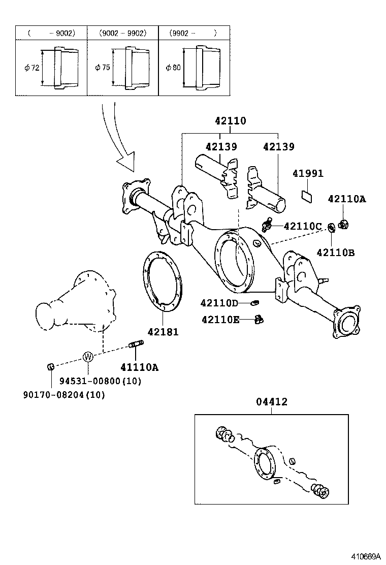  LITE TOWNACE TRUCK |  REAR AXLE HOUSING DIFFERENTIAL