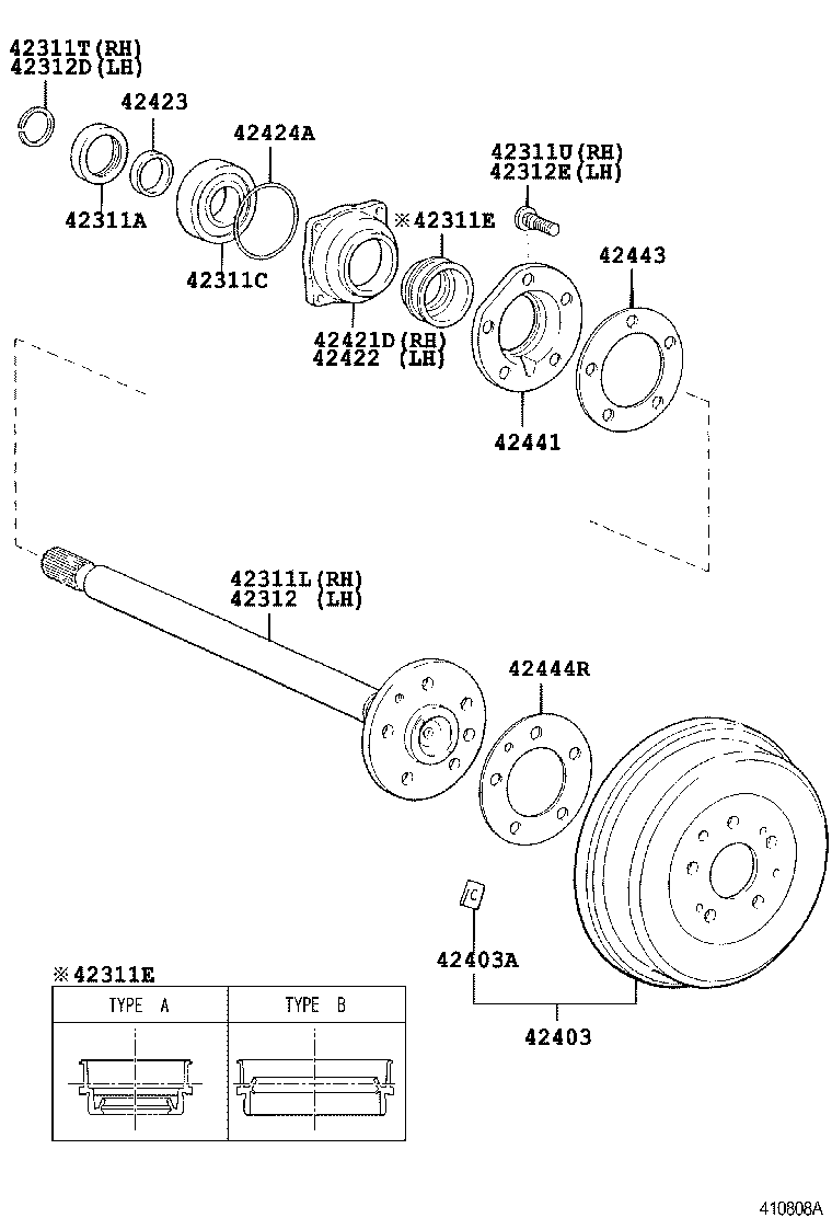  DYNA 150 TOYOACE G15 |  REAR AXLE SHAFT HUB