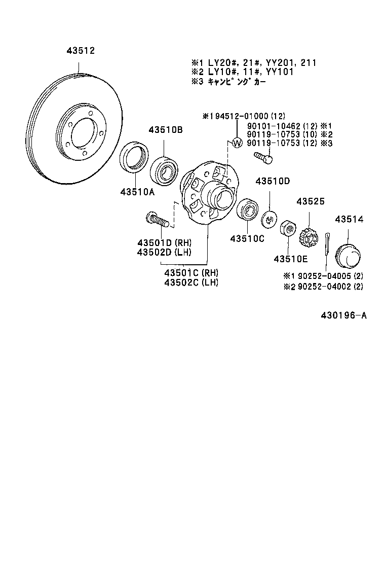  DYNA 150 TOYOACE G15 |  FRONT AXLE HUB
