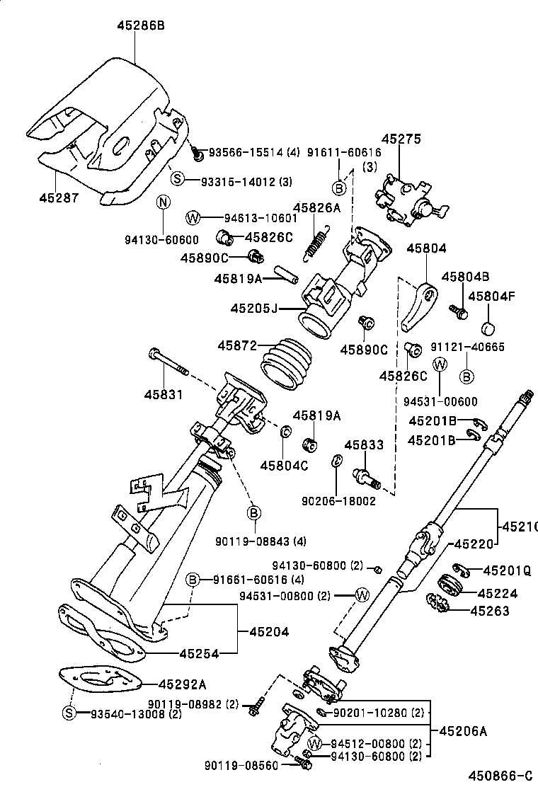  DYNA 200 TOYOACE G25 |  STEERING COLUMN SHAFT