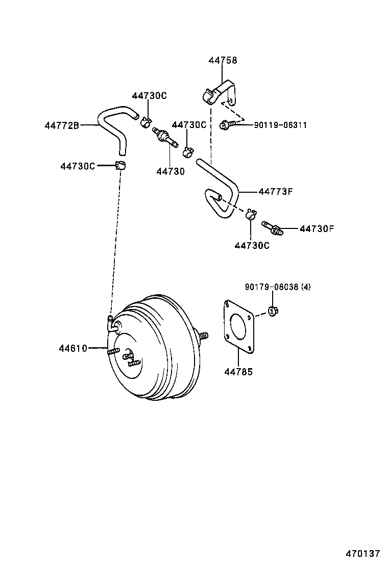  CAMRY GRACIA |  BRAKE BOOSTER VACUUM TUBE