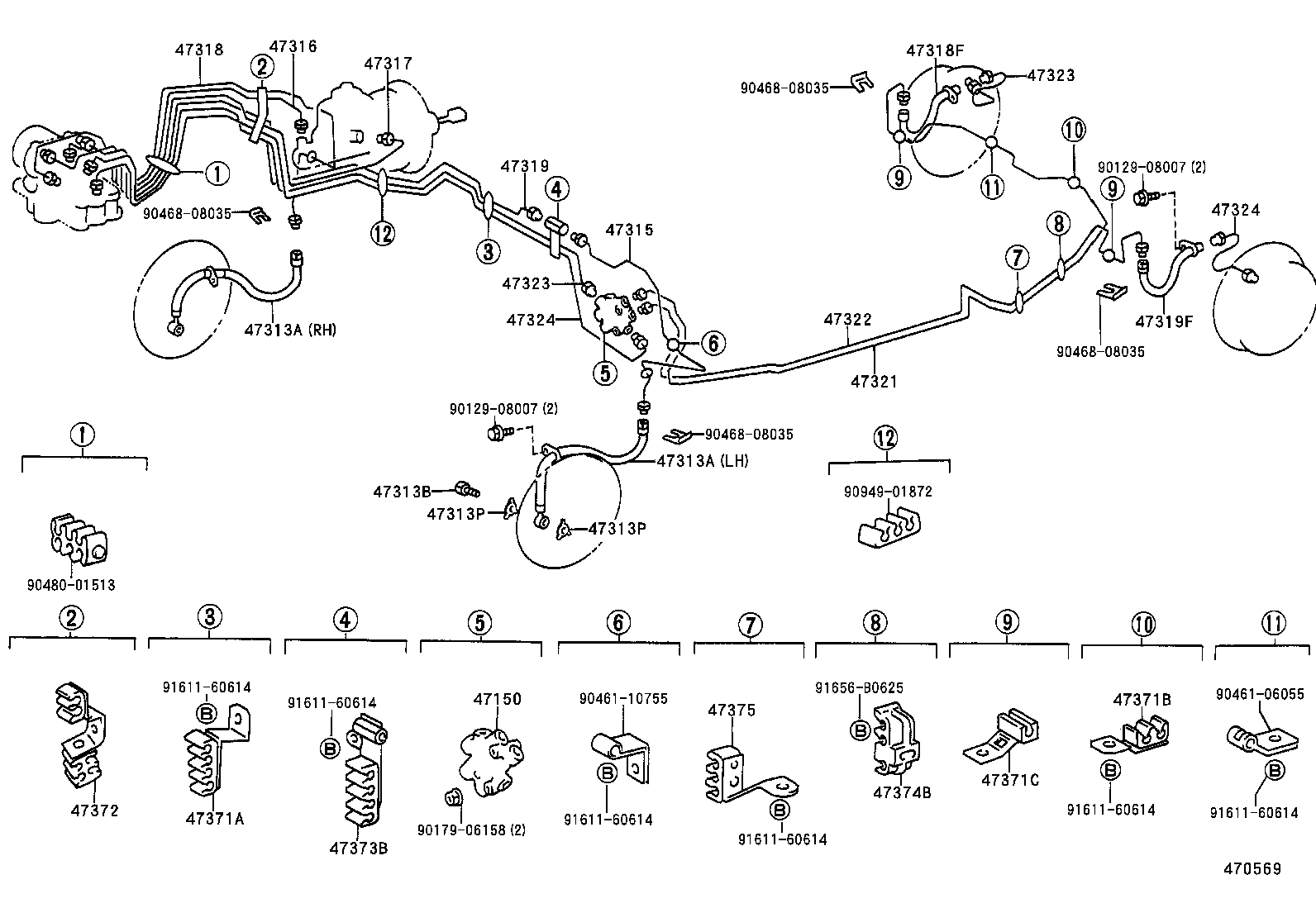 CAMRY VISTA |  BRAKE TUBE CLAMP