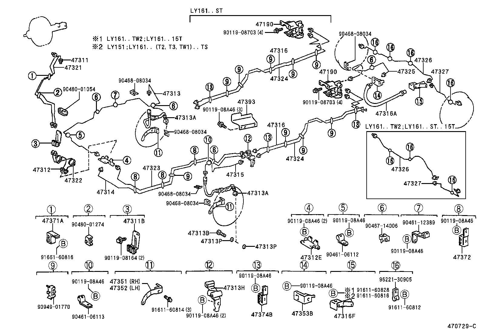  DYNA 150 TOYOACE G15 |  BRAKE TUBE CLAMP