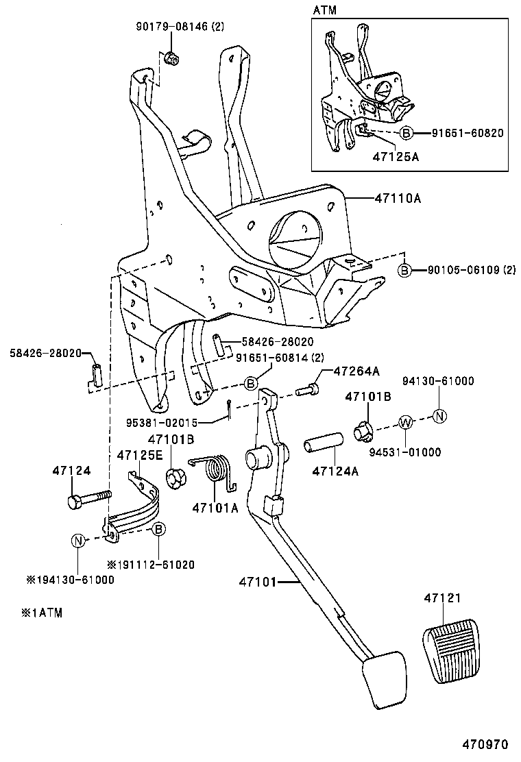  LITE TOWNACE TRUCK |  BRAKE PEDAL BRACKET