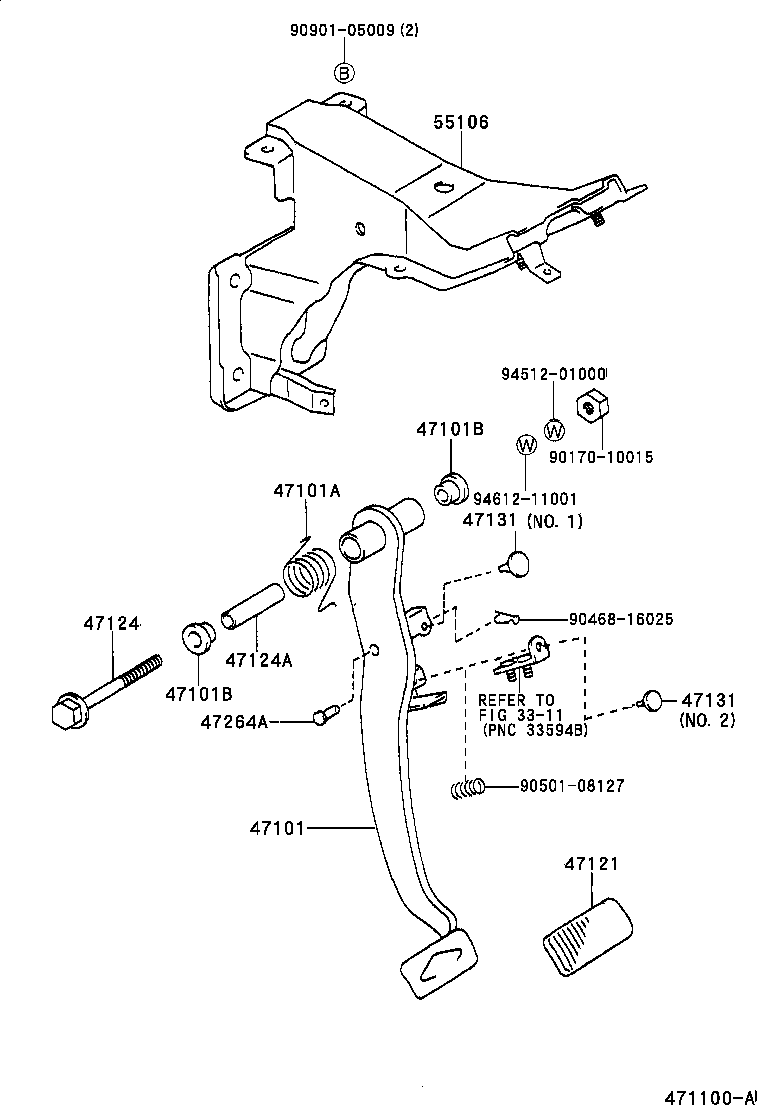  ESTIMA |  BRAKE PEDAL BRACKET