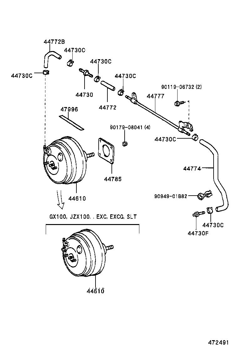  CRESTA |  BRAKE BOOSTER VACUUM TUBE