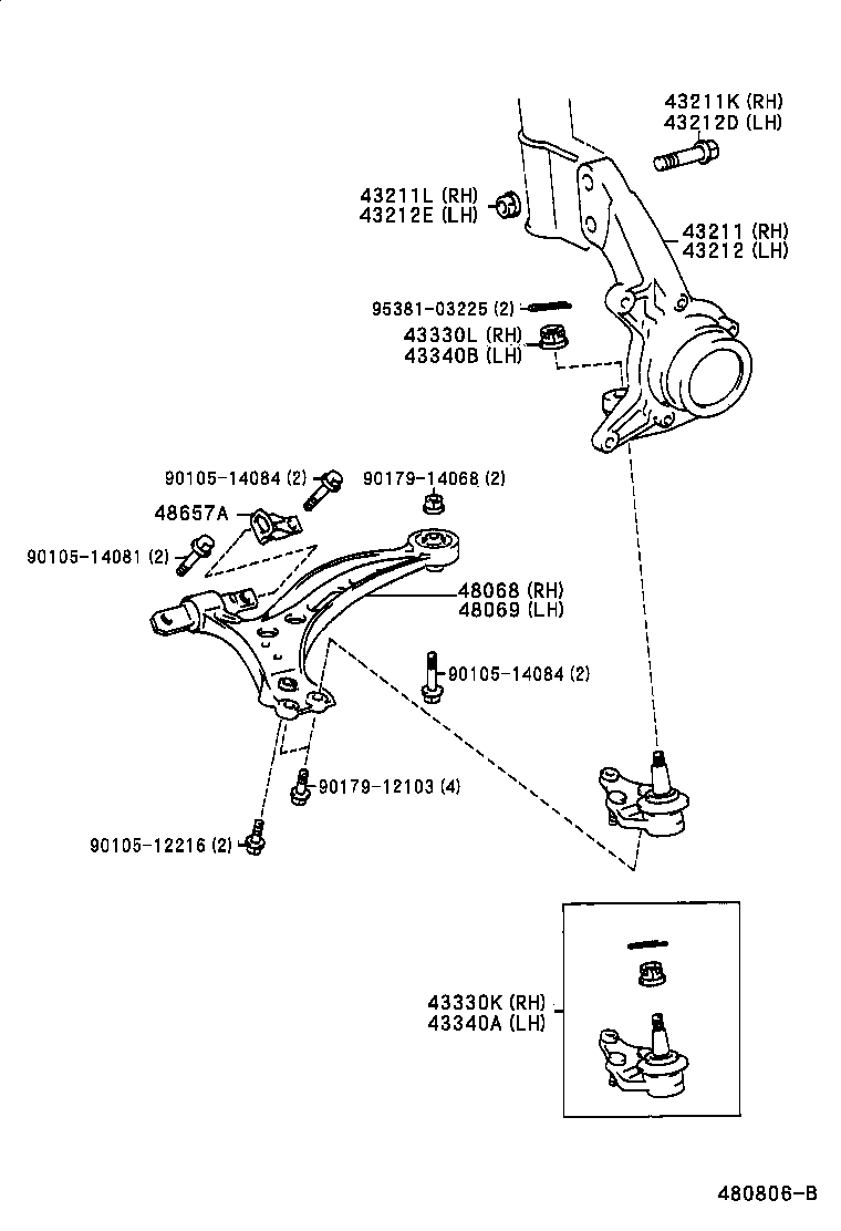  CAMRY GRACIA |  FRONT AXLE ARM STEERING KNUCKLE