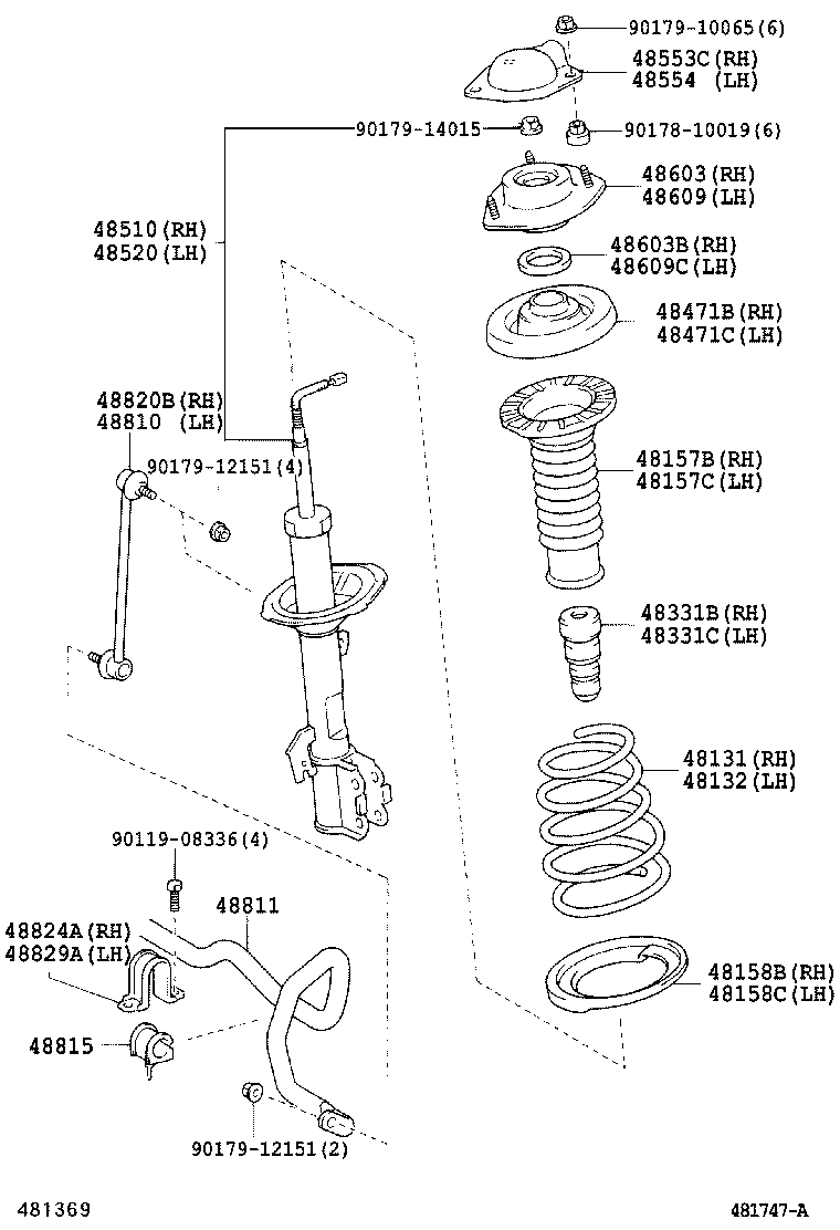  ESTIMA HYBRID |  FRONT SPRING SHOCK ABSORBER