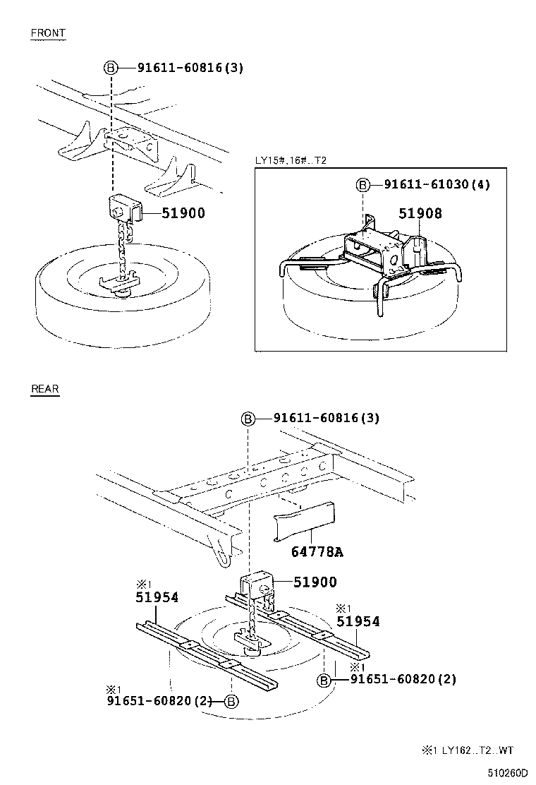  DYNA 150 TOYOACE G15 |  SPARE WHEEL CARRIER