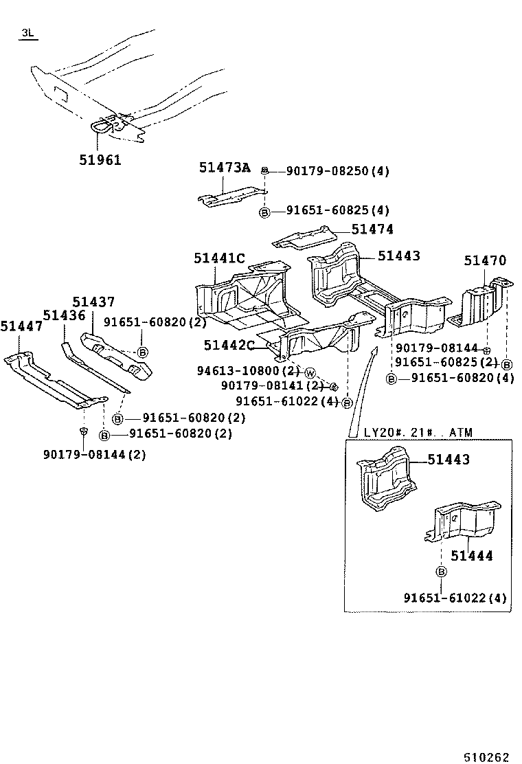  DYNA 150 TOYOACE G15 |  SUSPENSION CROSSMEMBER UNDER COVER
