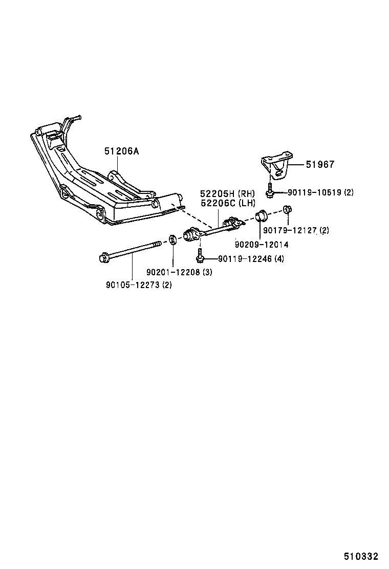  CAMRY VISTA |  SUSPENSION CROSSMEMBER UNDER COVER