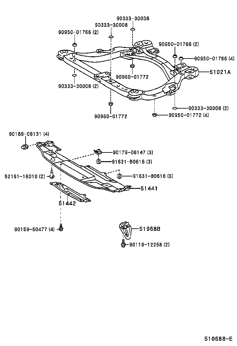  ESTIMA HYBRID |  SUSPENSION CROSSMEMBER UNDER COVER