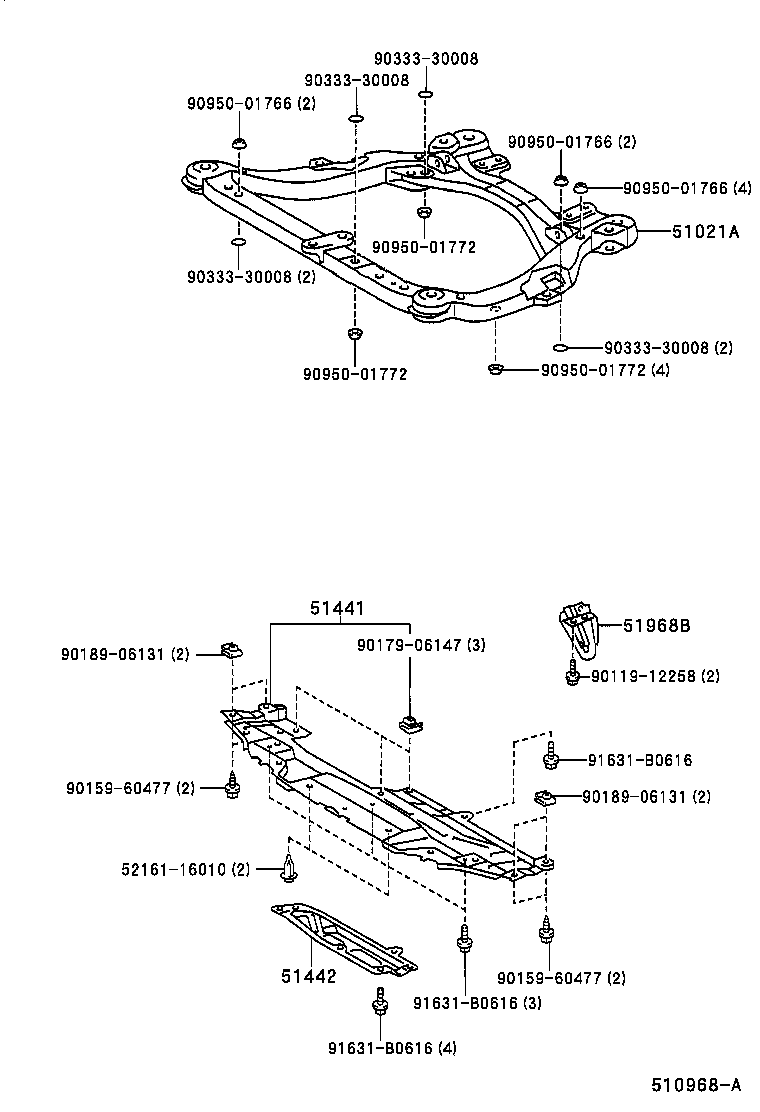  ESTIMA HYBRID |  SUSPENSION CROSSMEMBER UNDER COVER
