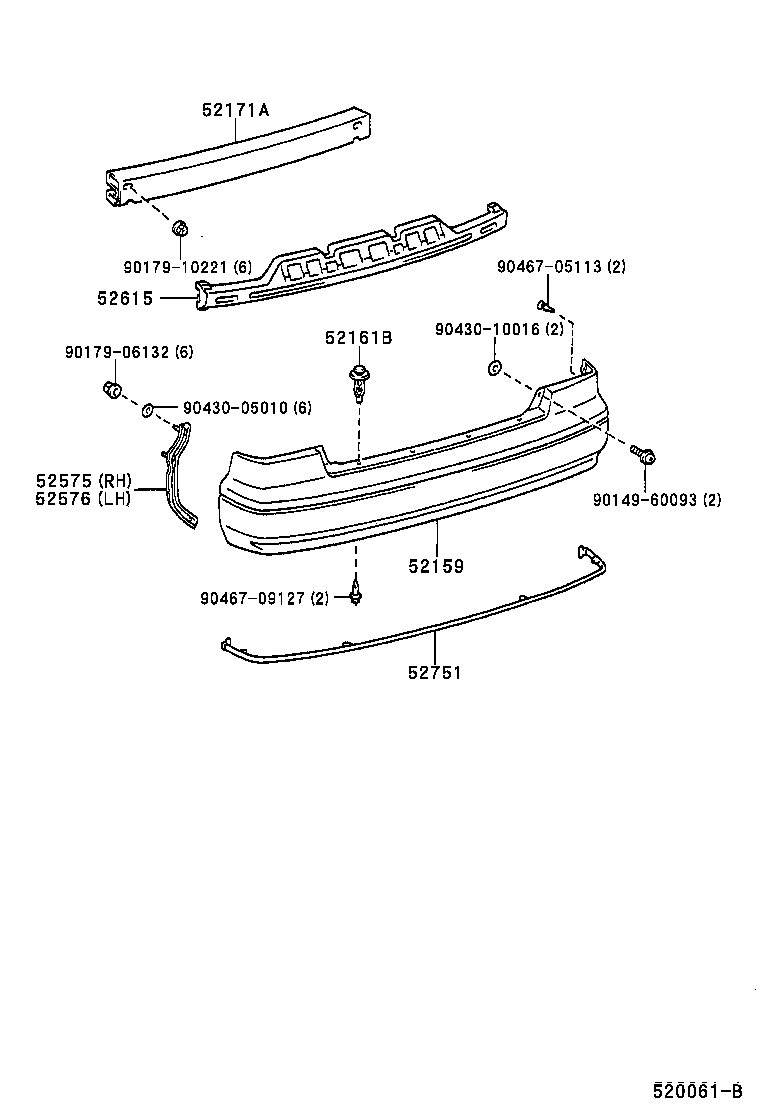  CAMRY GRACIA |  REAR BUMPER BUMPER STAY