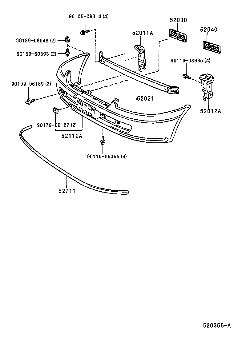  STARLET |  FRONT BUMPER BUMPER STAY