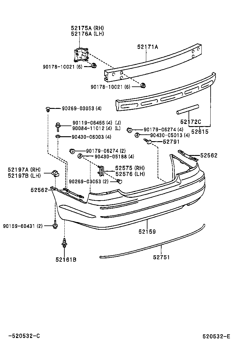  PRONARD |  REAR BUMPER BUMPER STAY