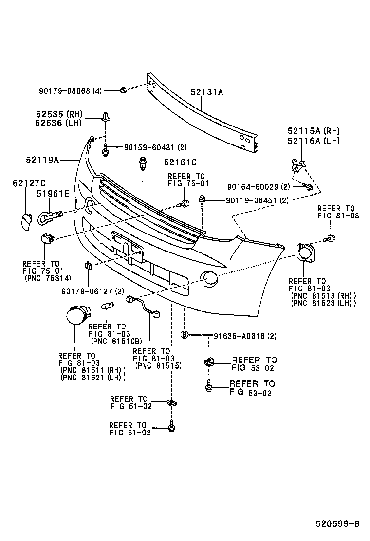  WILL VI |  FRONT BUMPER BUMPER STAY