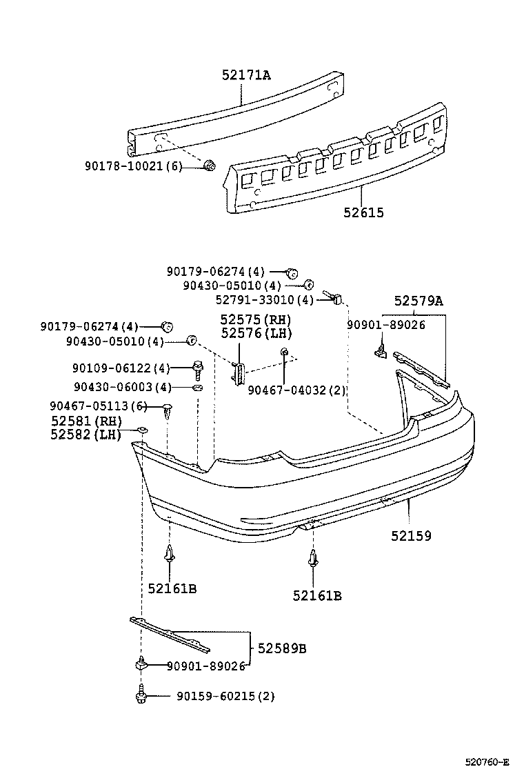  WINDOM |  REAR BUMPER BUMPER STAY