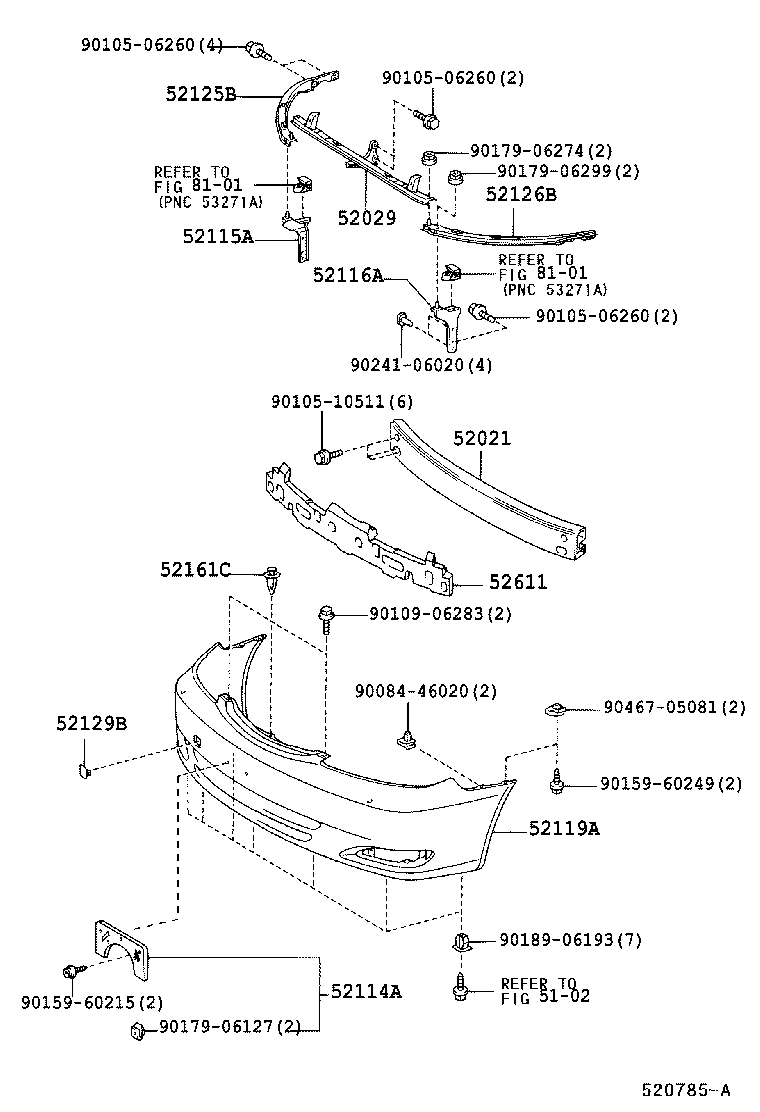  CAMRY |  FRONT BUMPER BUMPER STAY