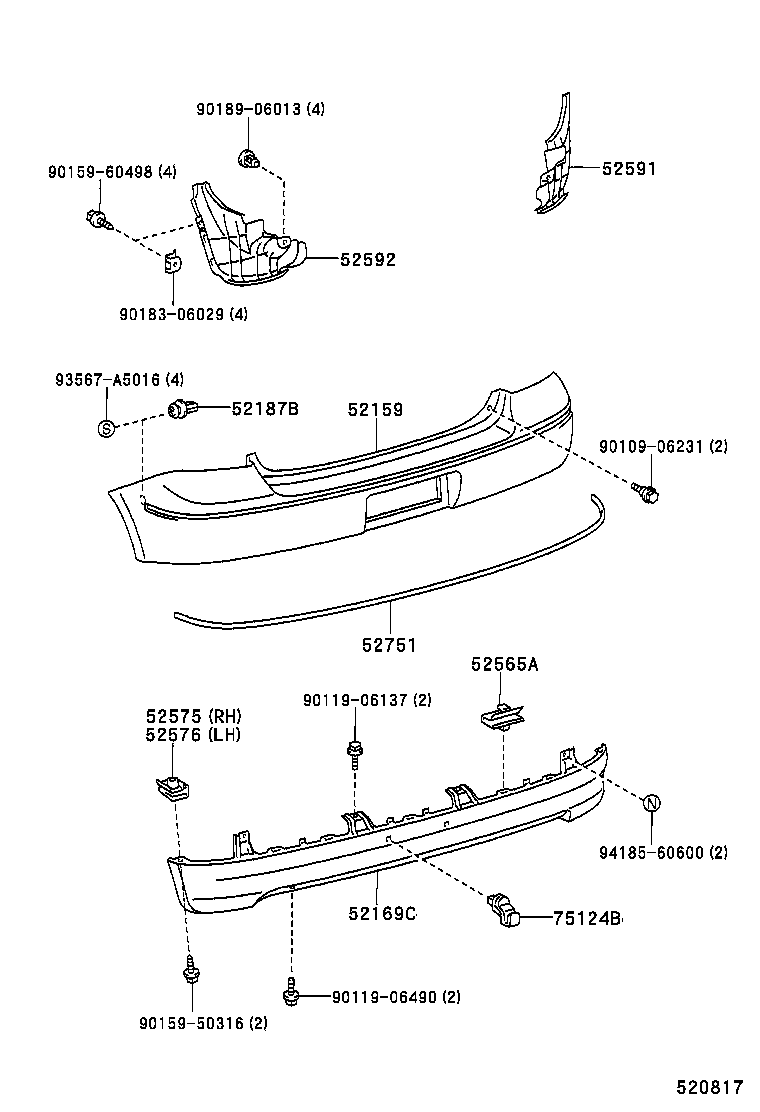  VITZ |  REAR BUMPER BUMPER STAY