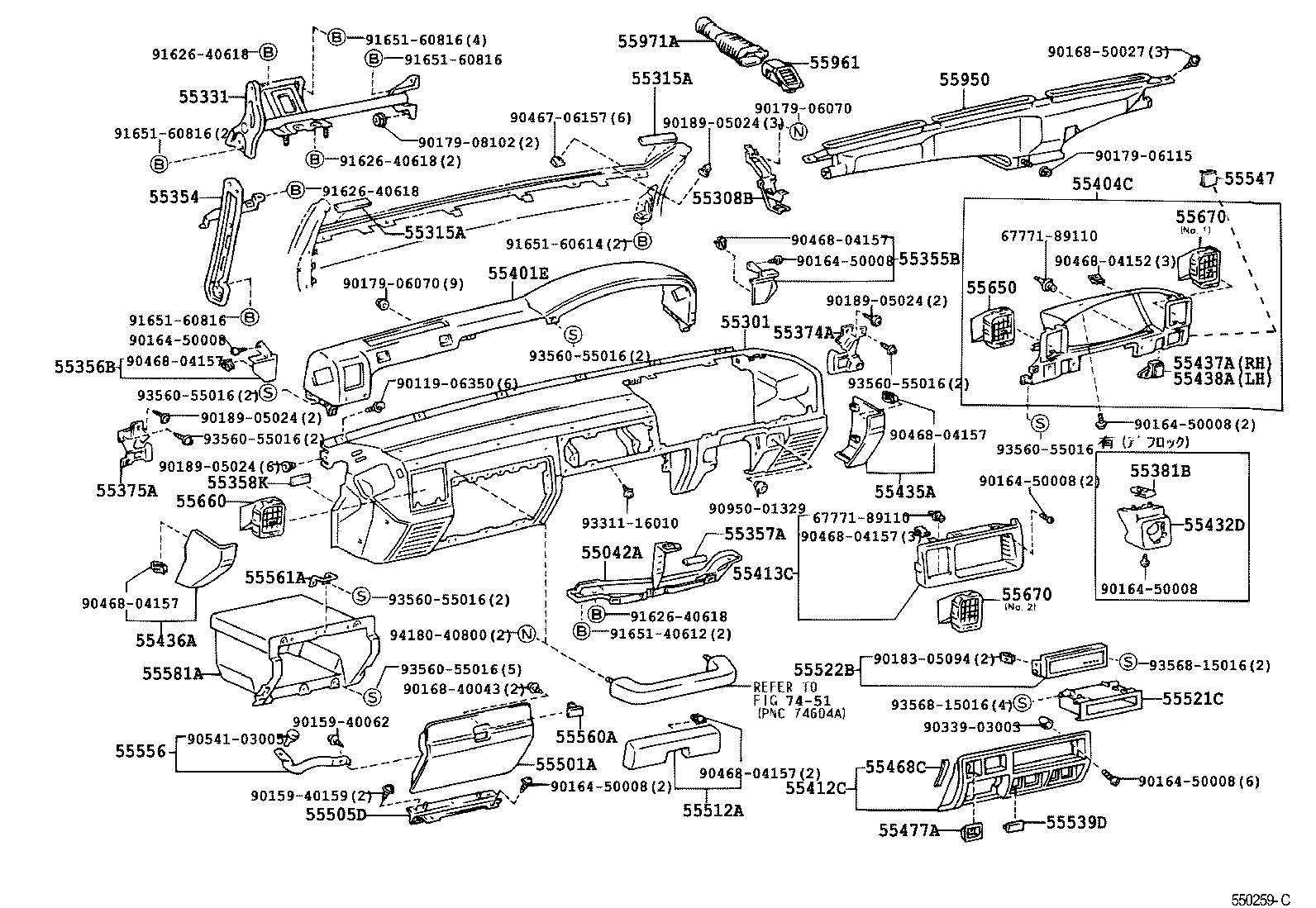  LAND CRUISER S T H T |  INSTRUMENT PANEL GLOVE COMPARTMENT