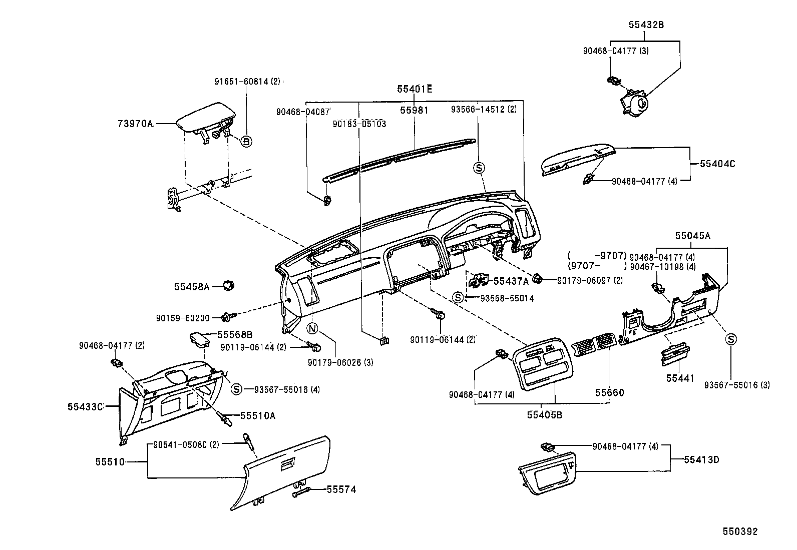  CAMRY VISTA |  INSTRUMENT PANEL GLOVE COMPARTMENT