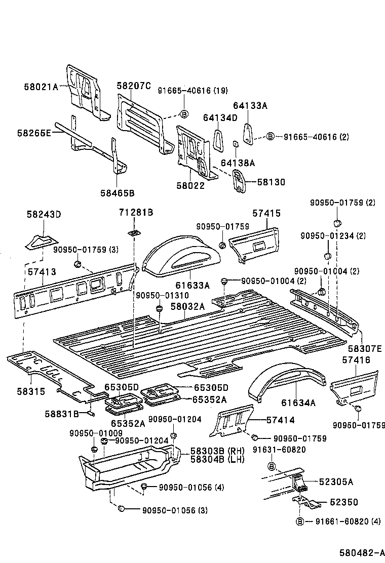  DYNA 200 TOYOACE G25 |  REAR FLOOR PANEL REAR FLOOR MEMBER