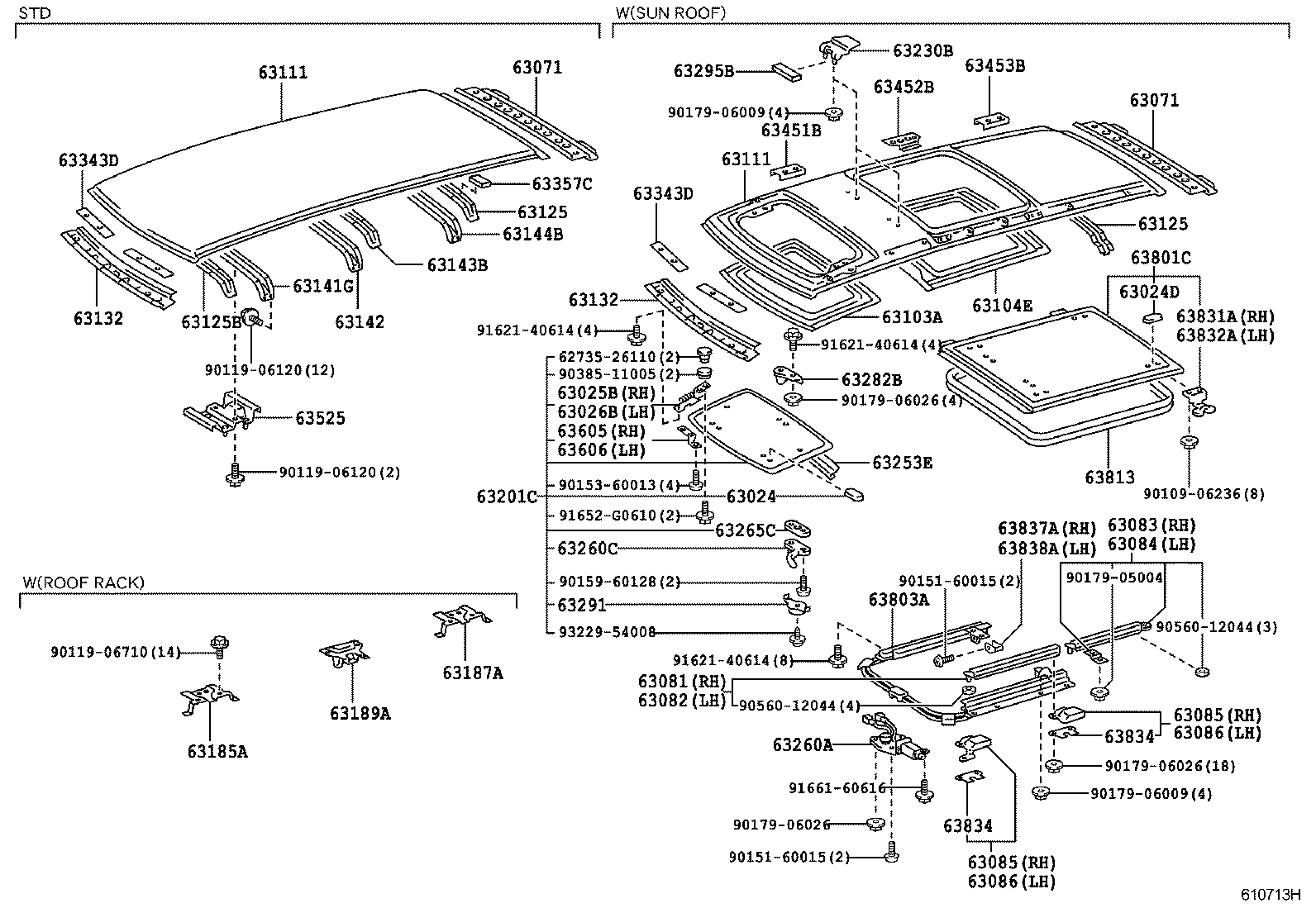  ESTIMA |  ROOF PANEL BACK PANEL