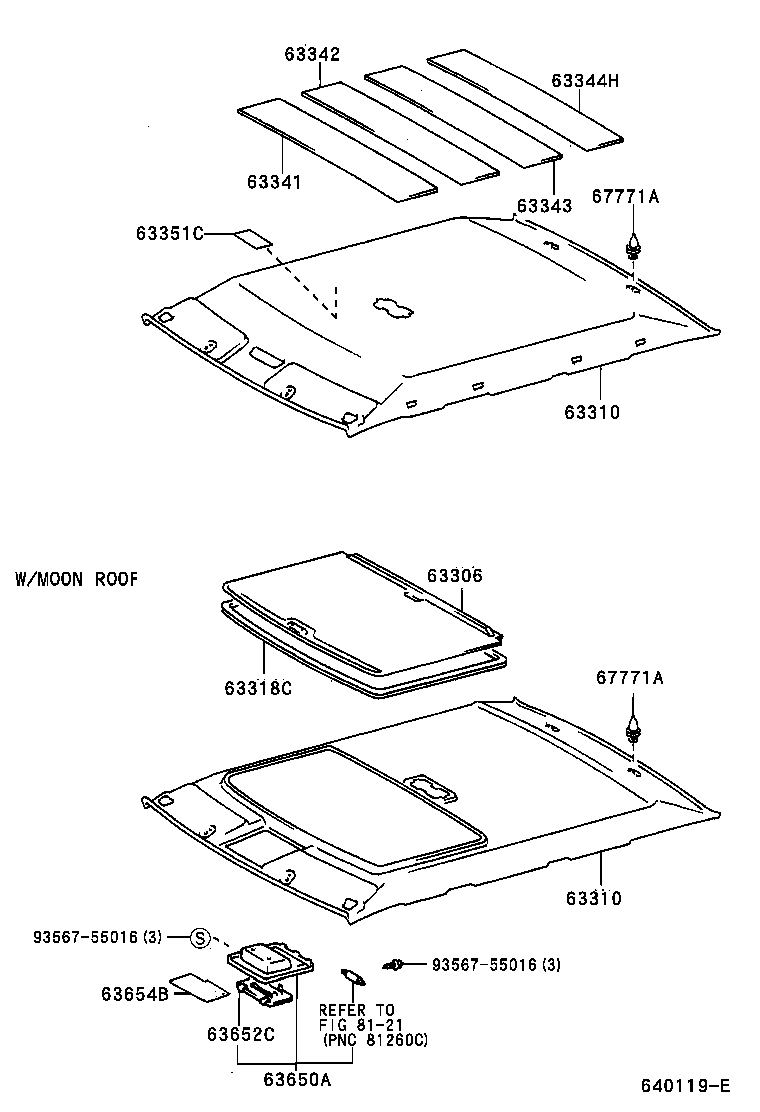  CAMRY GRACIA |  ROOF HEADLINING SILENCER PAD
