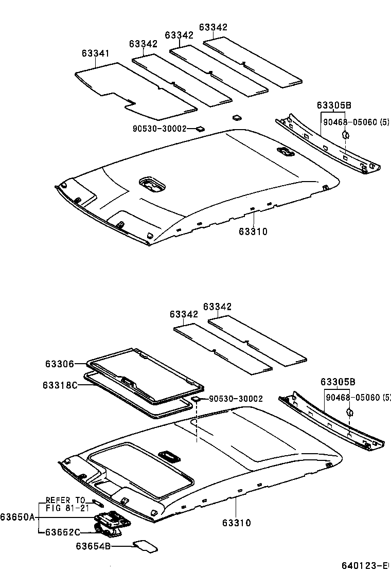  CAMRY GRACIA |  ROOF HEADLINING SILENCER PAD