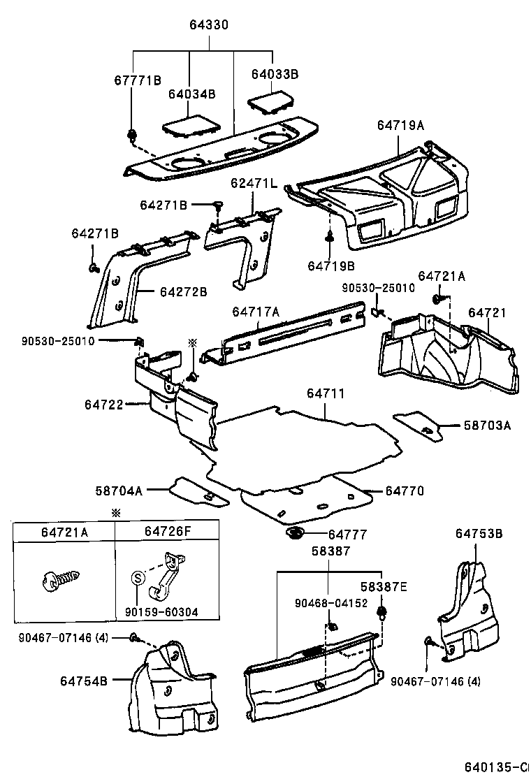  CAMRY GRACIA |  PACKAGE TRAY PANEL LUGGAGE COMPARTMENT MAT
