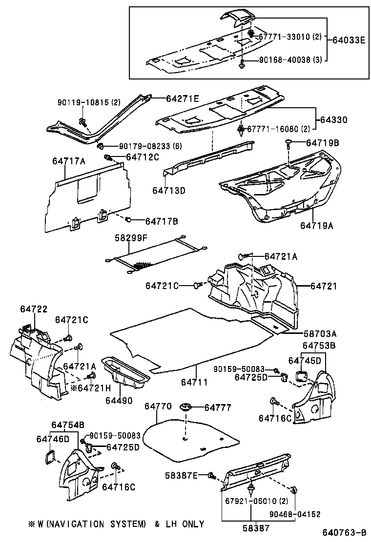  PRONARD |  PACKAGE TRAY PANEL LUGGAGE COMPARTMENT MAT
