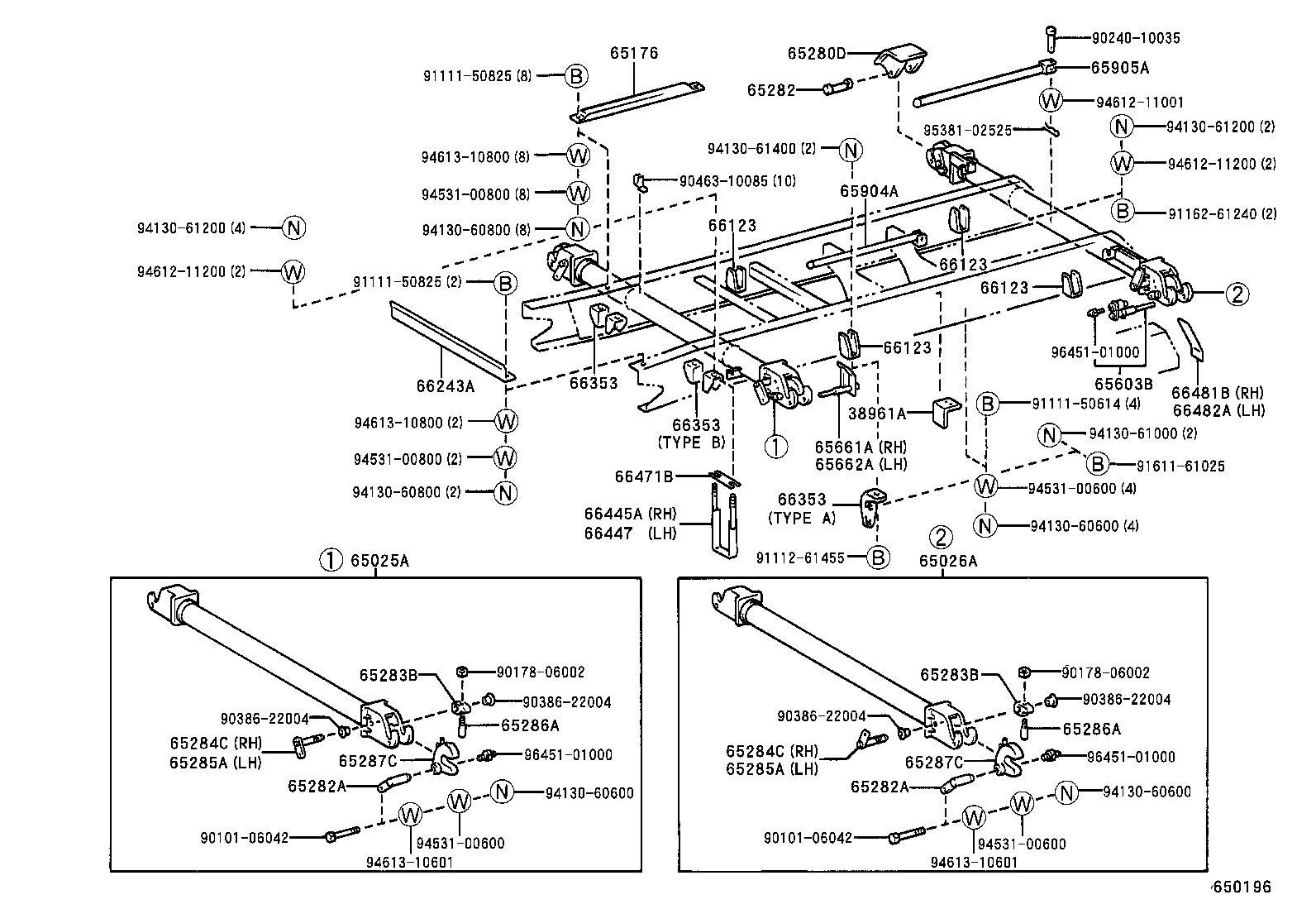  DYNA 200 TOYOACE G25 |  REAR BODY SUB FRAME