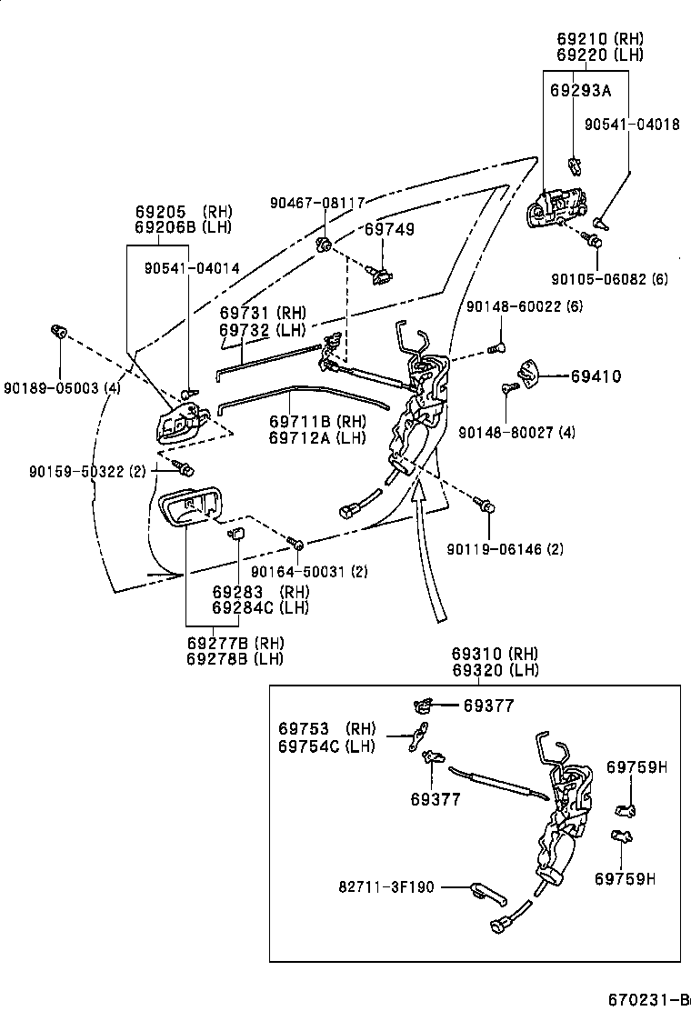  CRESTA |  FRONT DOOR LOCK HANDLE