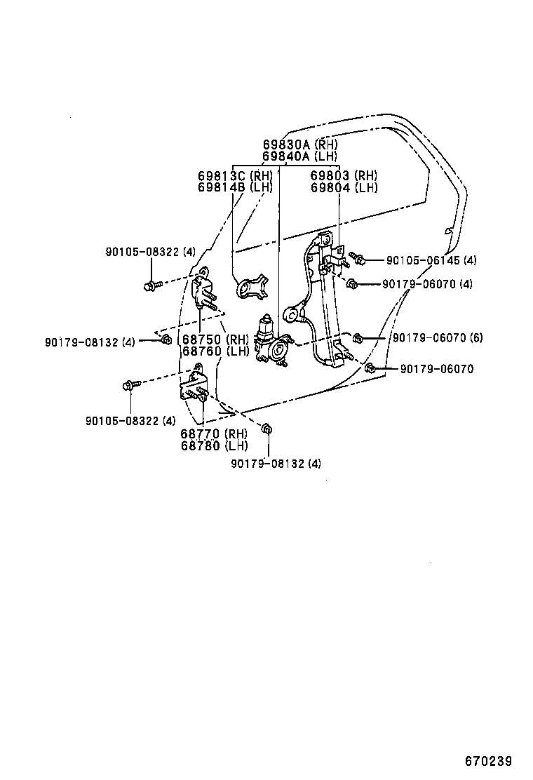  CRESTA |  REAR DOOR WINDOW REGULATOR HINGE