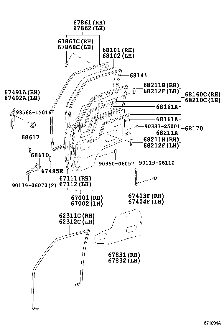  DYNA 150 TOYOACE G15 |  FRONT DOOR PANEL GLASS