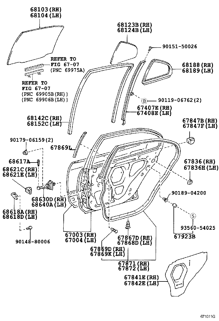  ARISTO |  REAR DOOR PANEL GLASS