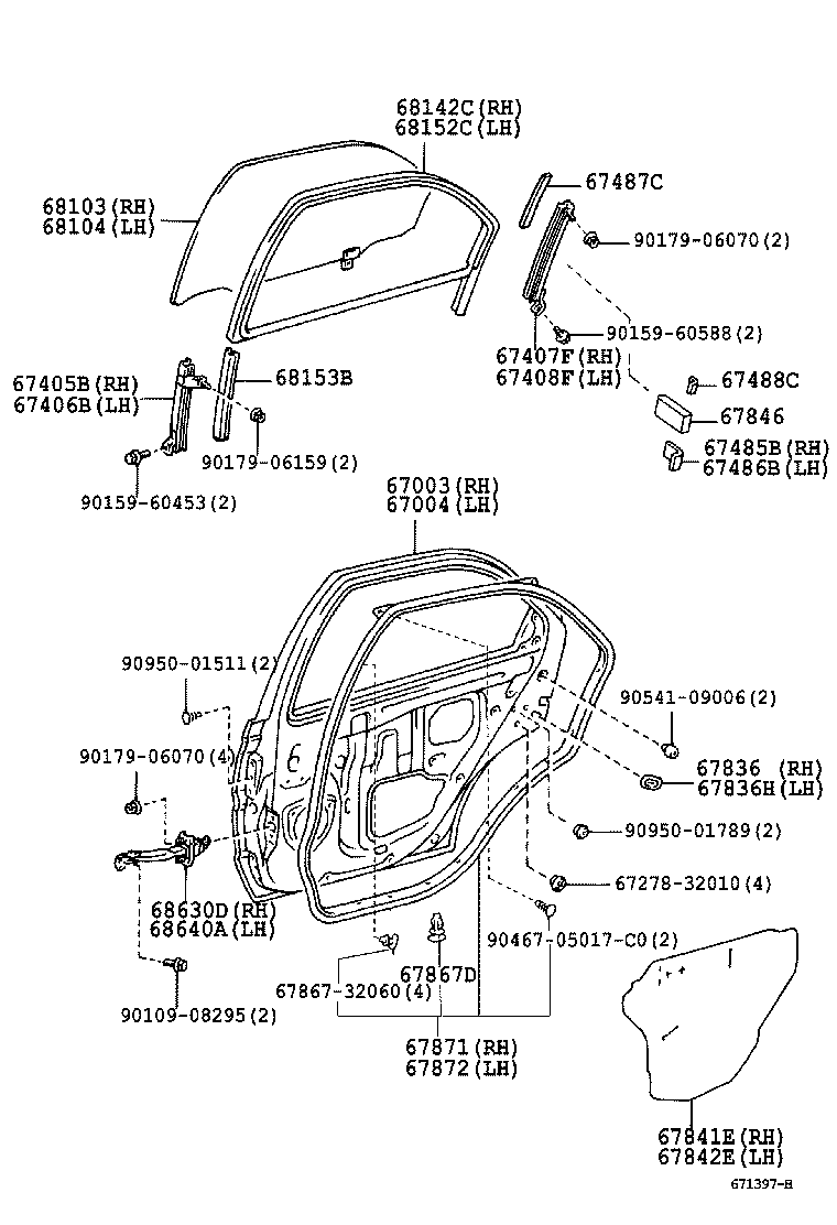  VISTA VISTA ARDEO |  REAR DOOR PANEL GLASS