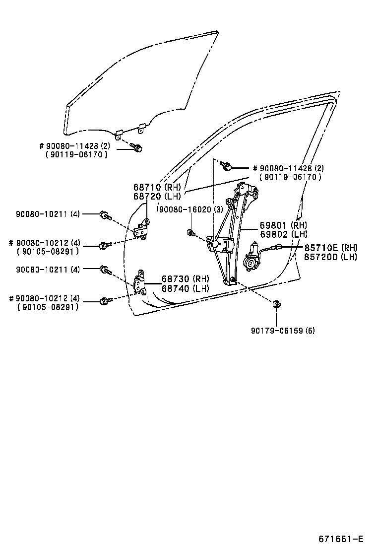  PRONARD |  FRONT DOOR WINDOW REGULATOR HINGE