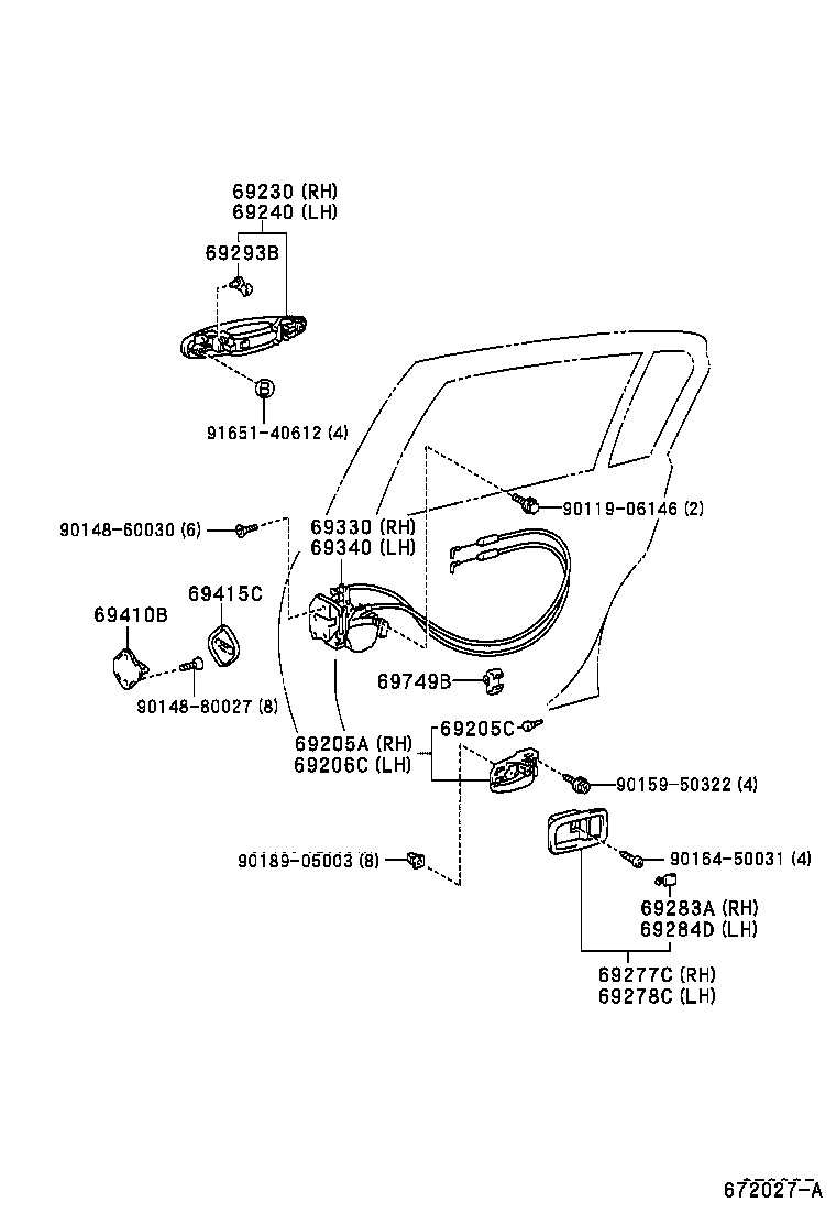  ORIGIN |  REAR DOOR LOCK HANDLE