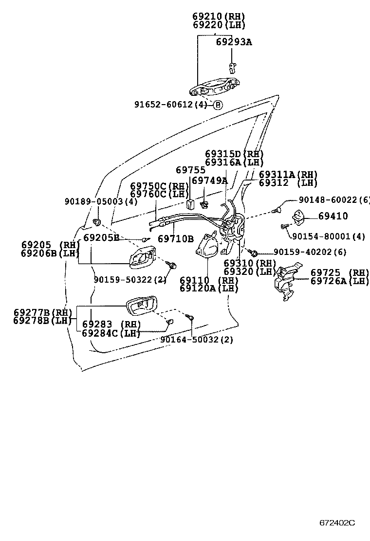  ESTIMA HYBRID |  FRONT DOOR LOCK HANDLE