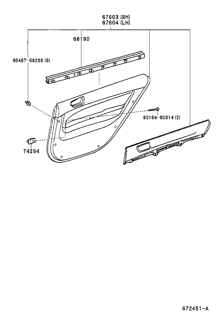 VEROSSA |  REAR DOOR PANEL GLASS