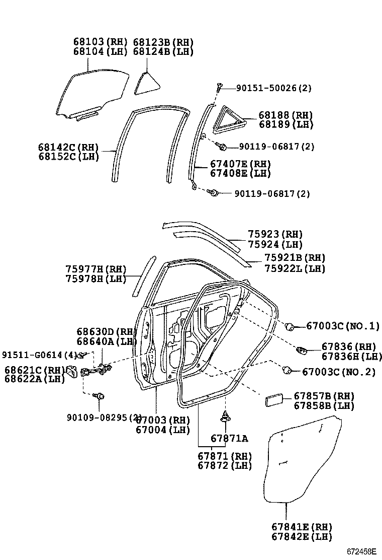  VEROSSA |  REAR DOOR PANEL GLASS
