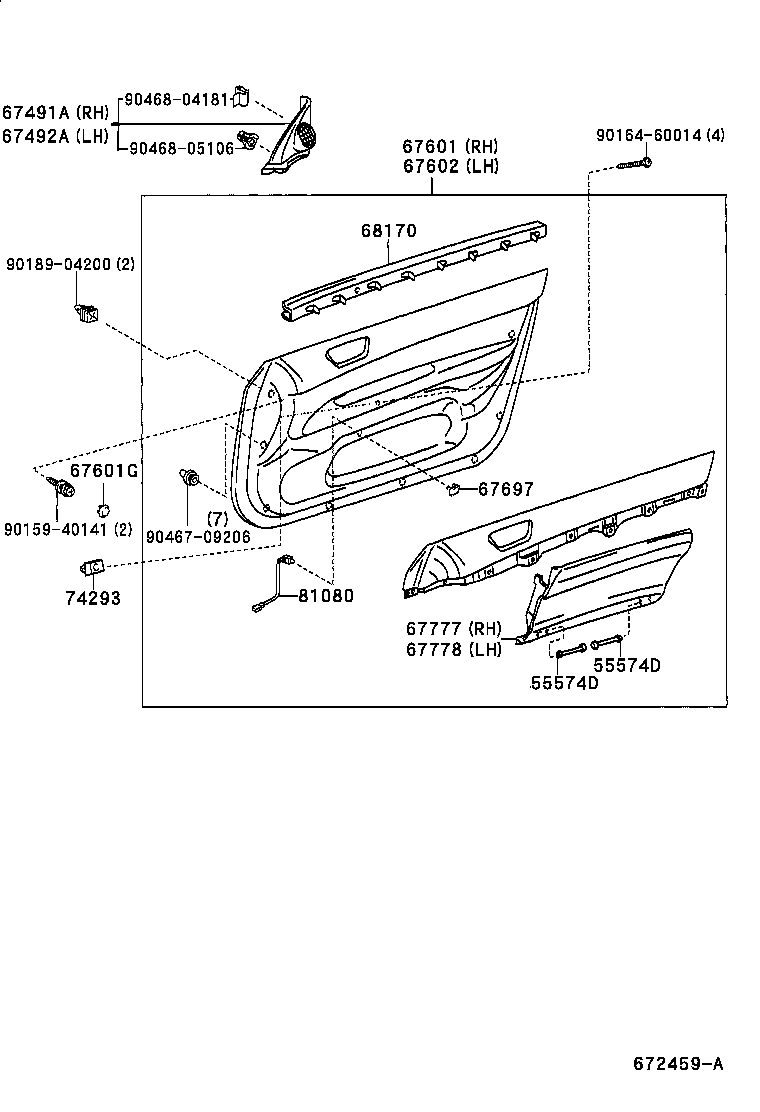  VEROSSA |  FRONT DOOR PANEL GLASS