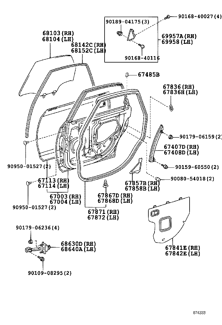  PRONARD |  REAR DOOR PANEL GLASS