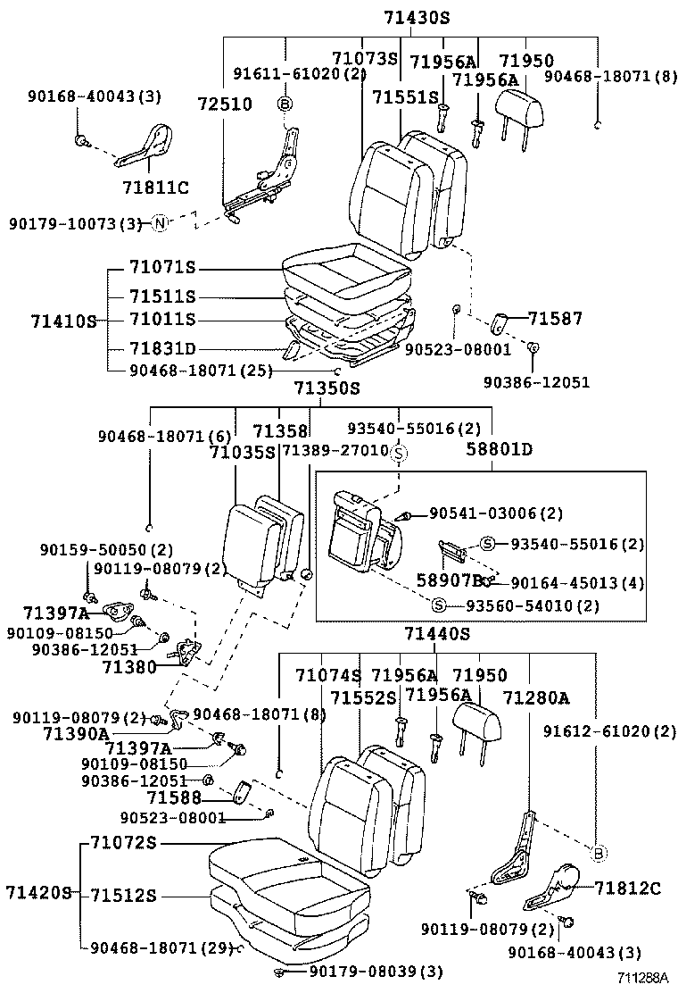  LITE TOWNACE TRUCK |  SEAT SEAT TRACK
