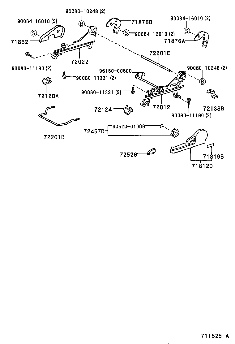  PRONARD |  FRONT SEAT SEAT TRACK